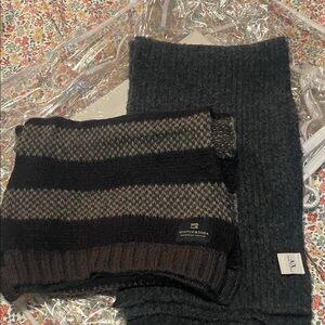 Scotch & Soda Men's Striped Black and Brown Scarves